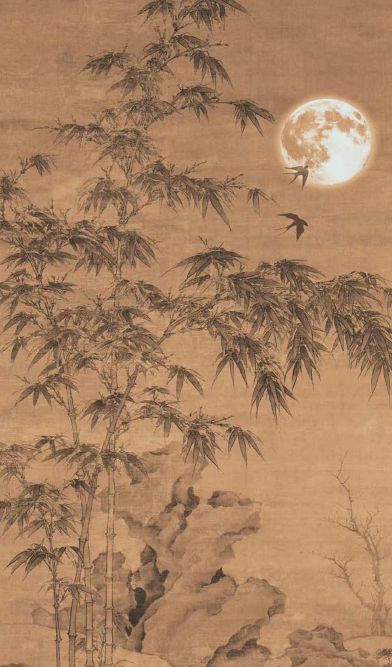 9352月竹双燕图